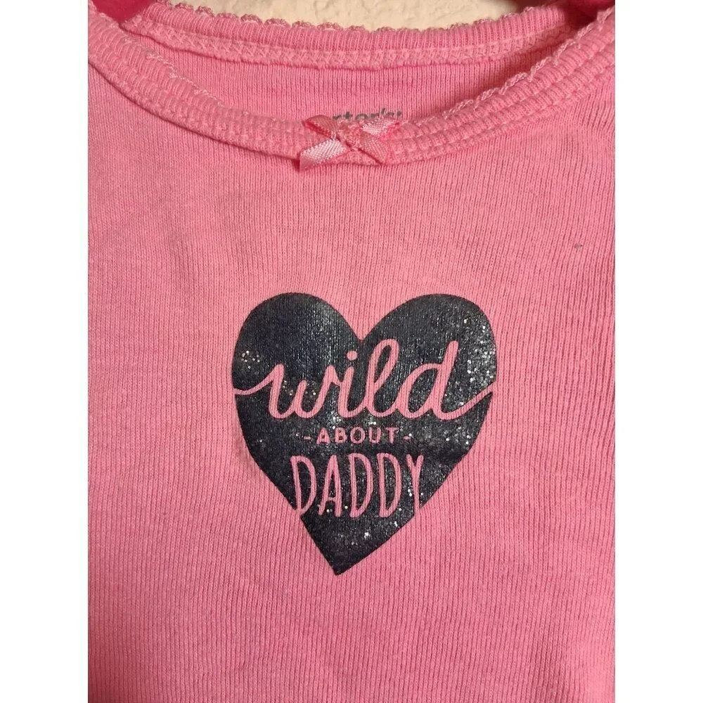 Carter's Bodysuit Wild About Daddy Top Baby Infant Girls Size 6 Months Pink